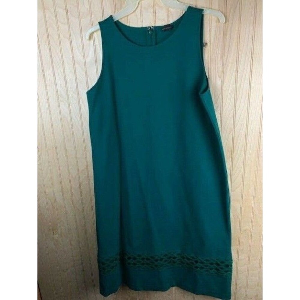 Ann Taylor Size 6 Womens Dress Dark Green Sleeveless Round Neck A Line